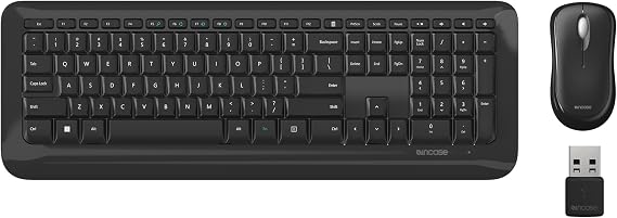 Incase Desktop 850 Keyboard & Mouse Combo Designed by Microsoft Wireless Connection, Precision Tracking, Wireless AES 128-Bit Encryption, Windows Shortcut Keys, Ambidextrous Design Black
