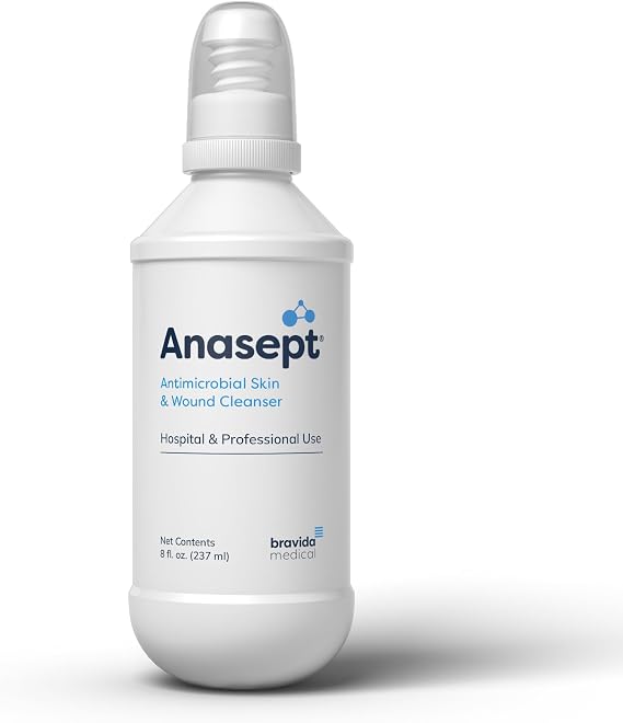 Anasept Antimicrobial Skin and Wound Cleanser, 8 oz. Bottle with Finger Sprayer, Wound Spray, Sterile Rinse, Healing Spray for Hospital and Professional Use