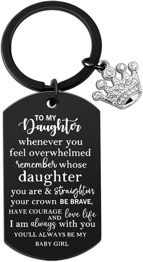 Daughter Gift From Mom Dad To My Badass Daughter Keychain Daughters Birthday Gift For Step Daughters Her From Mother Father Mothers Day