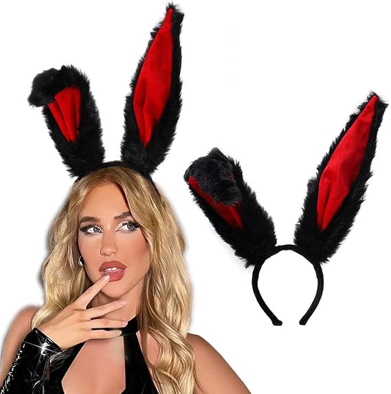 Bunny Ears Headbands Furry Rabbit Ear Headband Party Prom Cosplay Headwear Costume Hair Accessories for Women