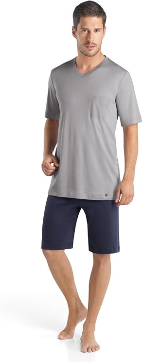 HANRO Men's Night and Day Short Sleeve Short Pajama Set
