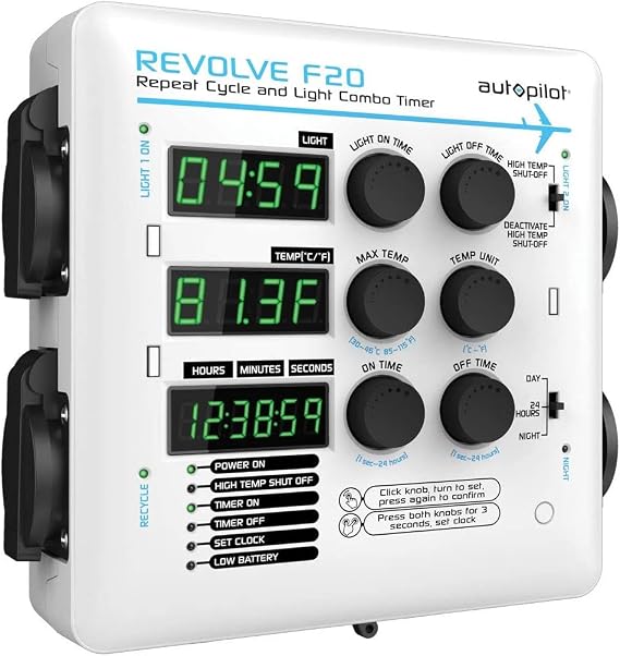 Autopilot APE2200 Revolve F20 Repeat Cycle and Light Combo 1 Timer, White