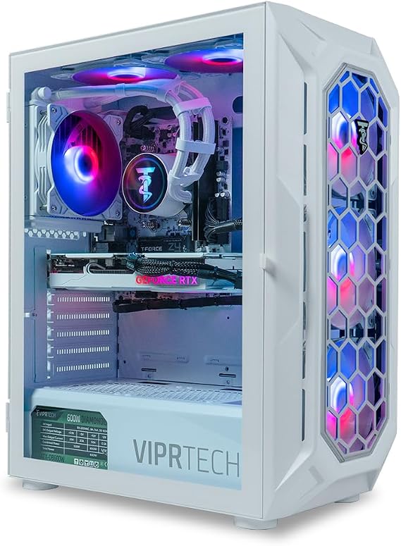 VIPRTECH Ghost 3.0 Gaming PC, Ryzen 7, RTX 4060 8GB, 16GB/1TB Arctic White