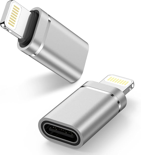 USB C to Lightning Adapter, 2Pack USB C to iPhone Adapter Connector, Type C Female to Lightning Male Adaptor Support Fast Charging/Data Sync for iPhone 14 13 12 11 Pro Max, Not for Audio/Headphone/OTG