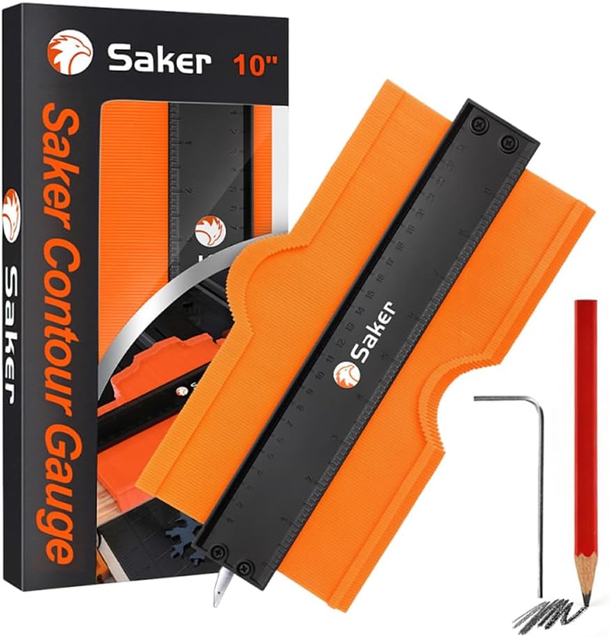 Saker Contour Gauge 10 Inch Lock Profile Tool-Adjustable Lock-Men Gifts for Men Dad Him Boyfriend Husband-Precisely Copy Irregular Shape Duplicator-Irregular Welding Woodworking Tracing