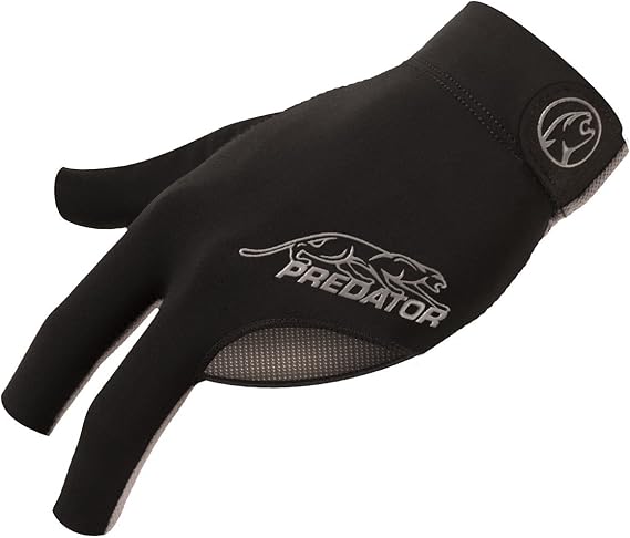 Predator Second Skin Billiard Glove Black and Gray: Fits Left Bridge Hand (Small/Medium)