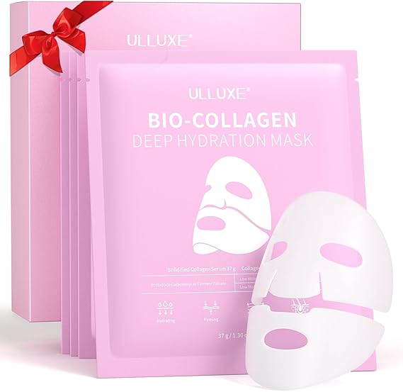 Deep Collagen Face Mask, Moisturizing Hydrogel Face Mask Overnight with Low Molecular Collagen for Elasticity Firming Lifting Pore Reduction, Korean Beauty Favorite, Valentine's Day Gifts