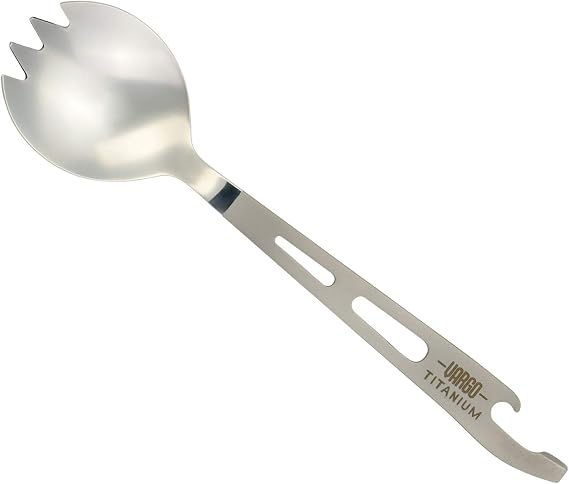 Vargo Titanium Scork | Ultralight Titanium, Spoon, Fork, Can Opener Combo