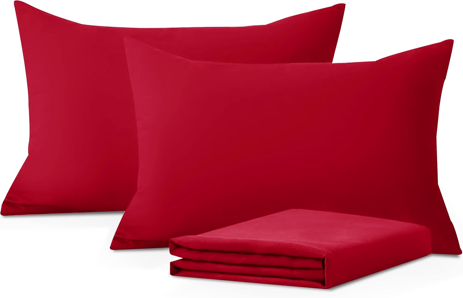 Moonlight Bedding Pillow Cases 2 Pack – Red Pillowcases Envelope Closure Super Soft Brushed Microfiber Standard House Wife Pillow Covers, 50 X 75 CM