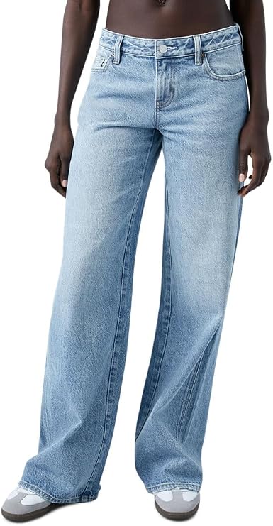 PacSun Women's Casey Low Rise Baggy Jeans Butt Slit Light Indigo