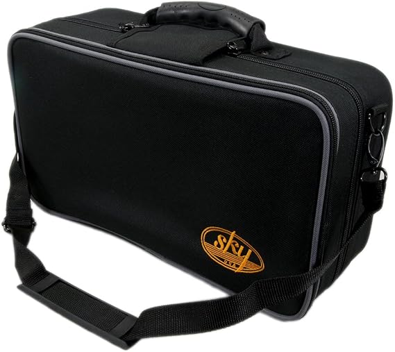 SKY Lightweight Case for Bb Clarinet with Shoulder Strap, Backpackable, Black
