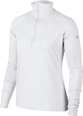 Nike Womens Pro Warm Half-Zip Running Shirt White, Small