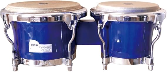 Toca 4600-BW Custom Deluxe Wood Bongos - Blue Wood Finish