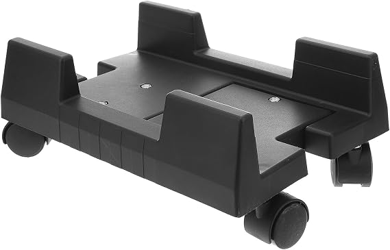 Mobile CPU Stand with Casters Heavy-Duty Computer Tower Holder Cart Stable Plastic Construction for Home Office Study Space-Saving Under Desk Use