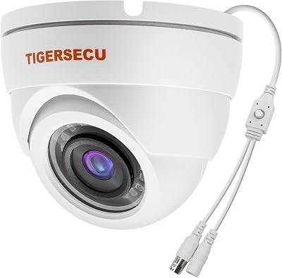 TIGERSECU 1080P Metal Wide Angle Dome Security Camera for DVR, Weatheproof for IndoorOutdoor Use, Hybrid 4-in-1 OSD Switch for TVICVIAHDCVBS DVRs Power Supply and Coaxial Cable Sold Separately
