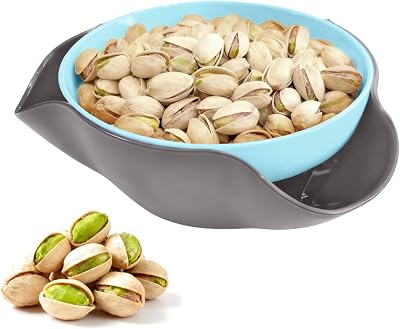 Double Dish Nut Bowl, Pistachio Bowl With Shell Storage, Snack Bowls, Shell Collecting Snack, Perfect for Fruit, Candy, Nuts, and Snacks, Send Goods from Local Warehouse