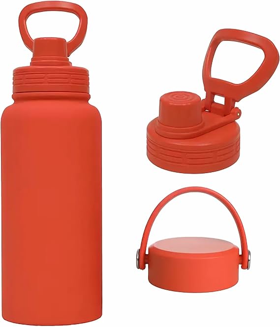 Orange Insulated 32 oz Metal Leakproof Water Bottle