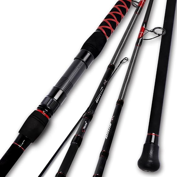 Fiblink Surf Spinning Fishing Rod 2-Piece/3-Piece Carbon Fiber Travel Fishing Rod (9-Feet / 11-Feet & 12-Feet & 15-Feet)