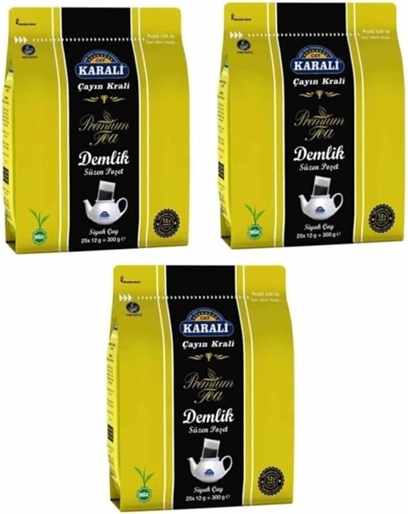 Karali Premium Demlik Poşet Siyah Çay 25'li 3 Adet