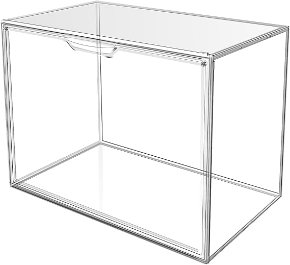 Acrylic Display Case, 40x25x30cm Dust Proof Transparent Doll Display Box, Stackable Protection Box for Minifigure Miniature House Model Kits