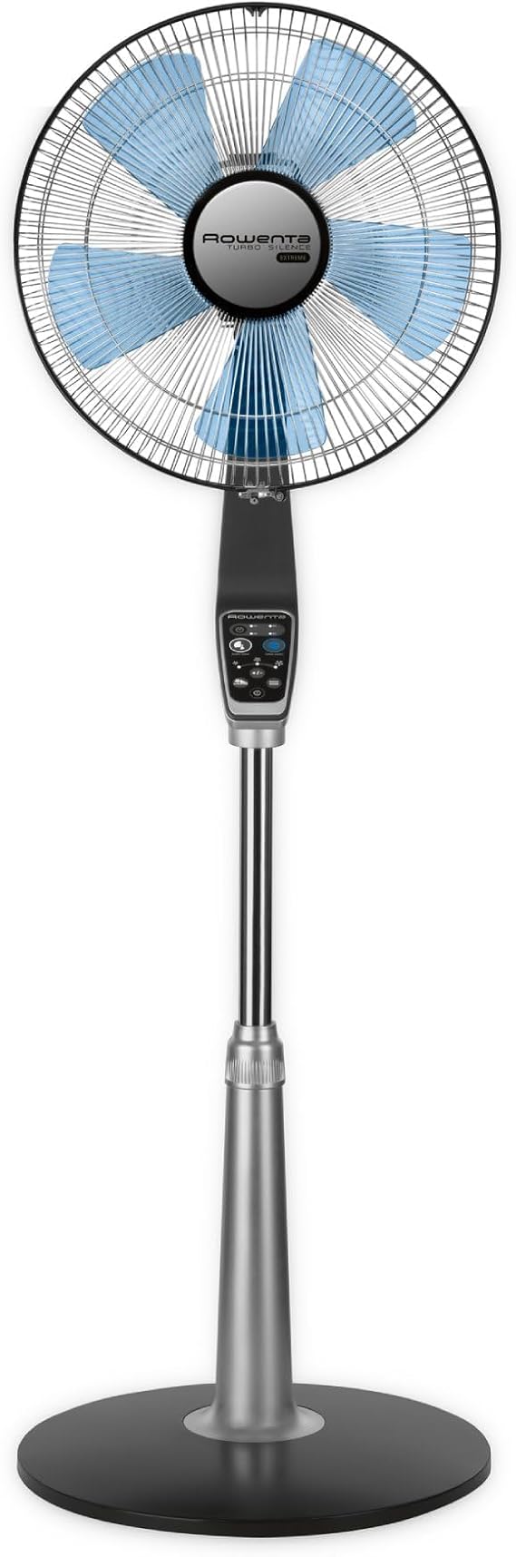 Rowenta, Desk Fan, Turbo Silence Table Fan with Remote, 18 Inches, Ultra Quiet Fan for Bedroom, Oscillating, Portable, 5 Speeds, Black, Indoor, VU2660