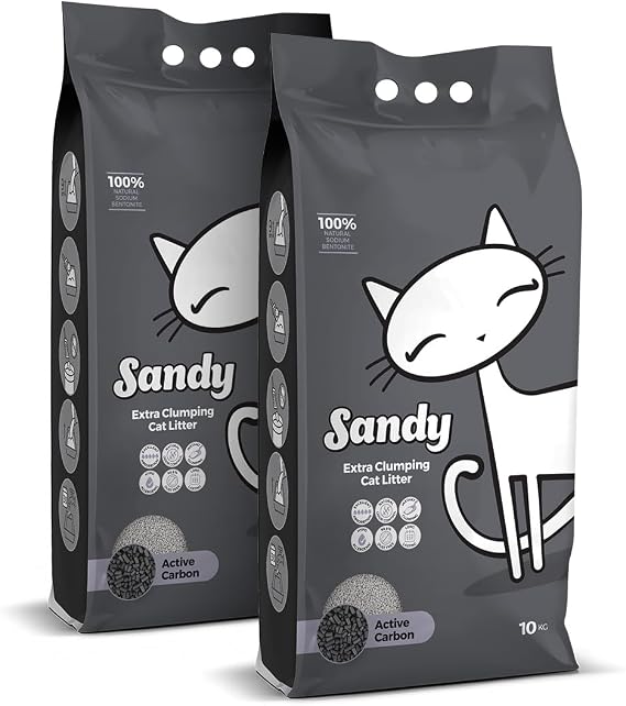 Sandy Aktif Karbonlu Topaklanan Kedi Kumu 2x10kg