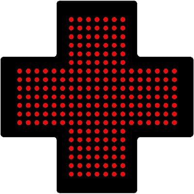 McbeAn Pharmacy Cross Sign Lamp, 35x35cm Dispensary Cross LED Neon Sign, 3 Modes-Always On, Flashing and Overall Flashing, for Collective Shop, Clinic, Drugstore