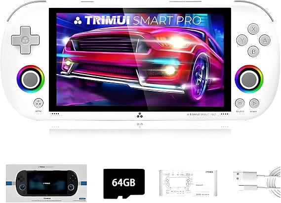 TRIMUI SMART PRO Handheld Game Console 64G SD Card with 12000+Games, Linux System A133P Processor 5-Inch Screen Retro Video Gaming Console Boy Girls Adult Gifts
