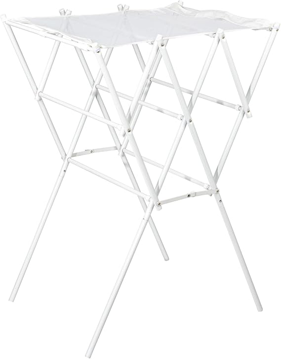 Household Essentials Clothes Drying Rack, Foldable, Expandable and Collapsible Laundry Drying Rack, White