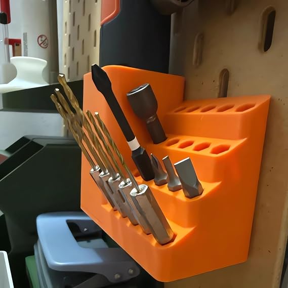 20/50 Hole Screwdriver Bits Holder Storage Toolbox with Power Drill Holder Drill Bits Organizer Tool for 1/4" Impact Tips, Screws, Drivers General Tool Box Accessories (50 Hole - White)