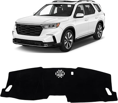 KUST Black Dash Cover for Honda Pilot 2023-2025 2026 Only fit for SportEX-LTrailSportTouring Polyester Dashboard Cover Non-Slip Accessories for Pilot Dash Mat Sunshade Windshield No Glare Black