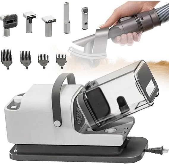 Dog Grooming Vacuum Kit,Dog Clippers,Professional Pet Grooming Vacuum with 1.8l Large Capacity,5 Grooming Tools,Suction 99% Pet Hair for Dog Cat Shedding Grooming
