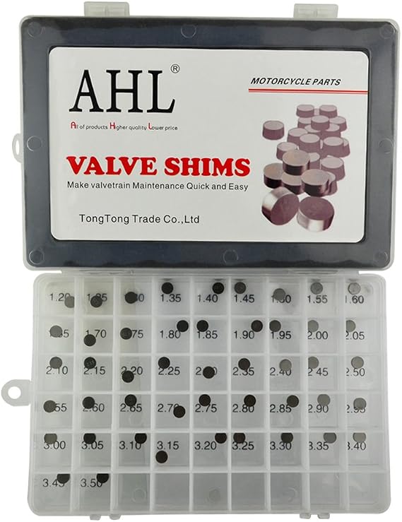 AHL 7.48mm O.D. 1.20mm-3.50mm Thick Adjustable Valve Shim Kit for Honda VF750C V45 Magna 1982-1983 (47pcs)