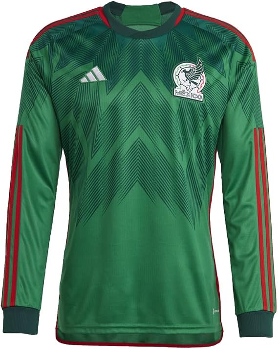 adidas Men's Soccer Mexico 22/23 Long Sleeve Home Jersey