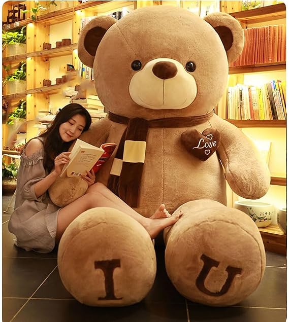 Teddy Bear, Plush Bear, Hugging Pillow, Large, Animal, Cute, Super Cute, Fluffy, Relaxing, Sleeping Toy, Type 1, Figurine, Decoration, 39.4 inches 100 cm, Interior, Gift, Children, Body Pillow, Animals