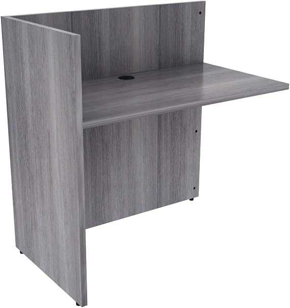 Lorell LLR18308 42 in. Laminate Contemporary Reception Desk Weathered Charcoal