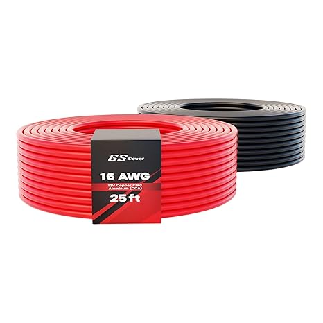 GS Power 16 Gauge Wire Automotive - 50ft CCA Primary 2 Spools