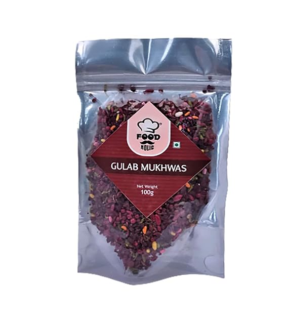 FOODHOLIC Shahi Gulab Mukhwas,Traditional Mouth Freshener Mukhwas Mix (Mouth Freshener) (200 GM)_Packing May Vary
