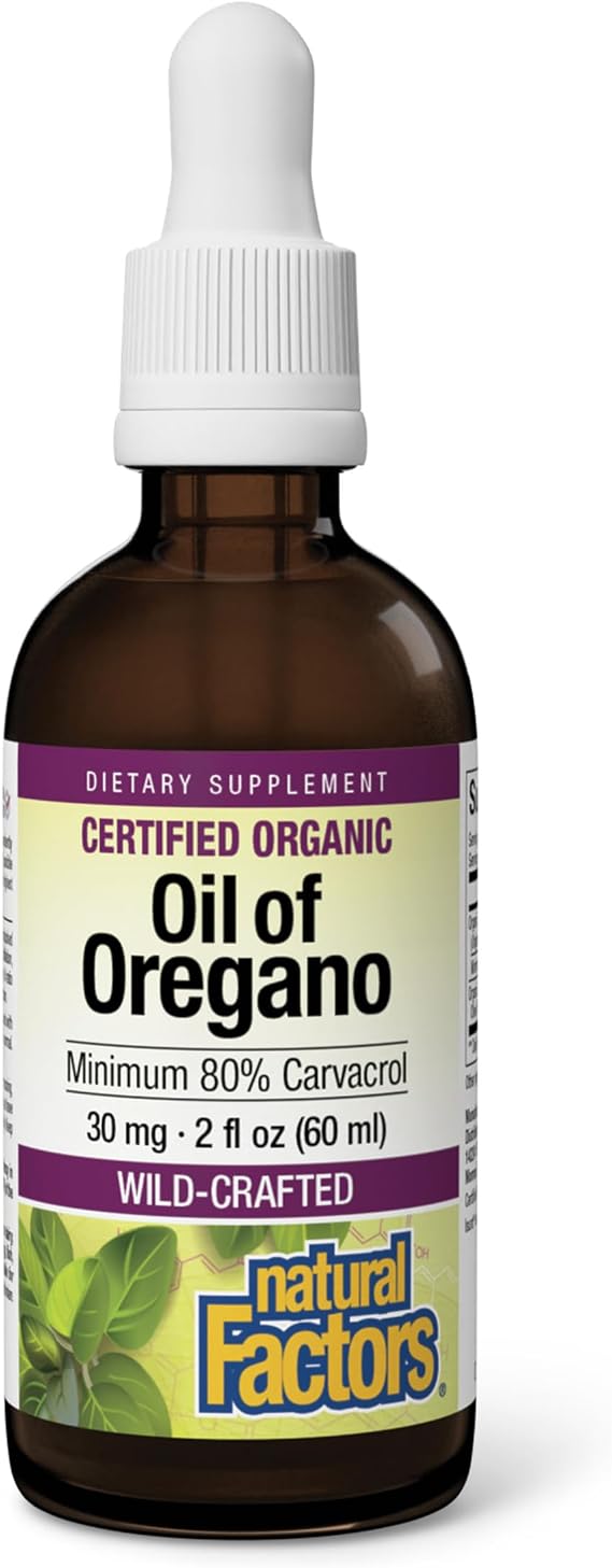 Natural Factors Oil of Oregano - Liquid Antioxidant Support Supplement for Immune Support - Easy Swallow Health Supplement with Non-GMO & Gluten-Free Formula - 2 fl oz (375 Servings)