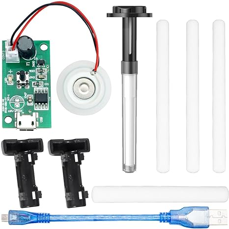 Humidifier Module Micro USB Spray Module Circuit Board 5V Atomization Module Ultrasonic Atomizer Mist Maker Driver with humidifier Bracket Cotton Swab Micro USB Cable