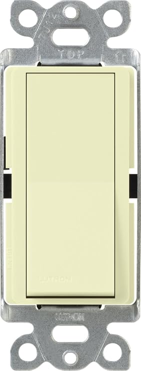 Lutron Claro 15 Amp 4-Way Rocker Switch with Locator Light, CA-4PSNL-AL, Almond