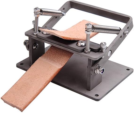 kitneed Manual Leather Peeling Machine 0.02-0.19in Peeling Thickness Adjustable Leather Splitter 304 Stainless Steel Tabletop Peeling Tool DIY Leathercraft Work