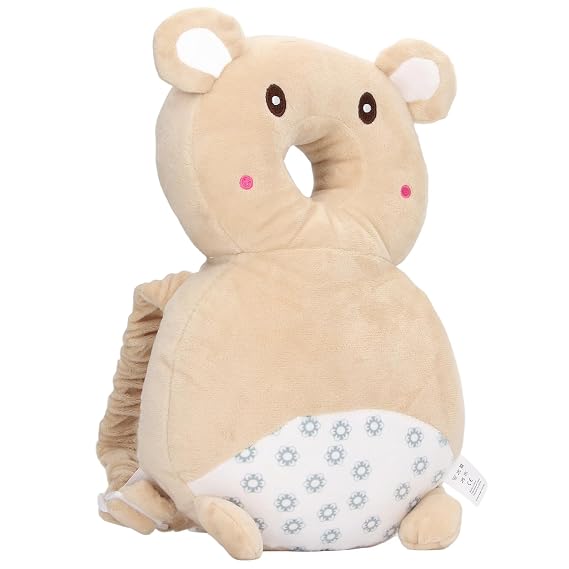 Baby Head Protector Backpack, Cartoon Animal Head Cushion Pad Soft Breathable Adjustable with Strap Toddler Infant Head Protector Backpack Wear for Walking Crawling