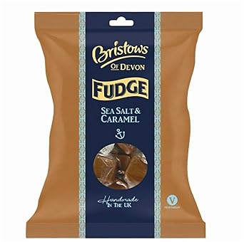 Bristows Sea Salt & Caramel Fudge Bars | Delicious Flavor Combination of Sweet & Savory | Individually Wrapped for Freshness | Handmade in the UK | 5.29 Oz/150g (Pack of 1)
