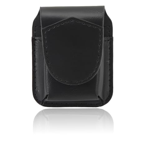PU Lighter Holder with Belt Loop, Lighter Case with Magnetic Buckle, Handcrafted Pouch Holder, Belt Pouch Waist Bag Purse, Protective Storage Case (Black)
