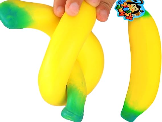 JA-RU Stretchy Banana Toy (1 Pack) Sand-Filled Squishy Banana 1-3340-1p
