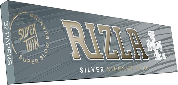 Rizla King Size Slim Silver Full Box Of 50 Booklets