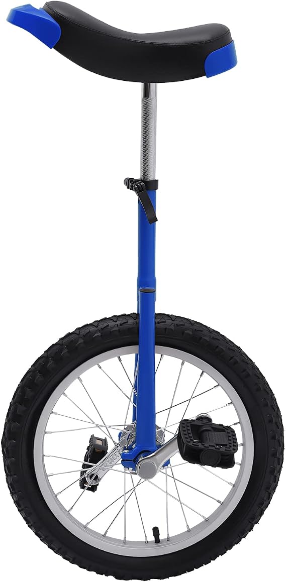16 Inch Wheel Unicycle with Steel Rim Outdoor Sports Fitness Exercise Unicycle, Adjustable Height 26'' to 31'', for Office Workers, Students, Cycling Enthusiasts