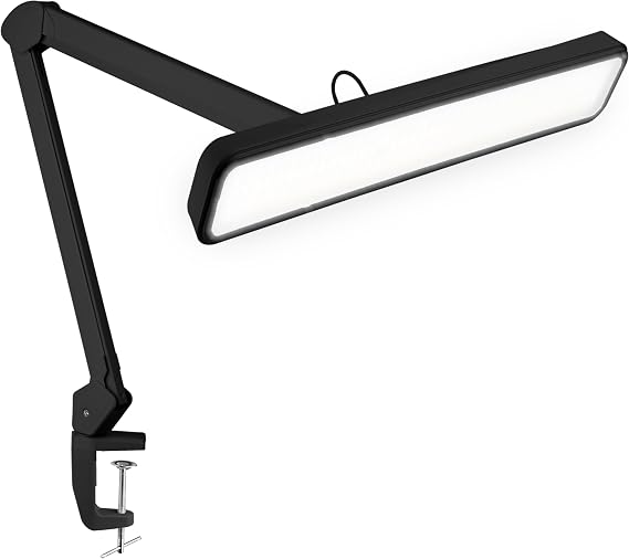 Neatfi XL 2,500 Lumens 30W LED Task Lamp for Manicure Table, Crafts, Workbench, Office 22 Wide Shade Desk Light | Eye-Caring 6500K | 4-Level