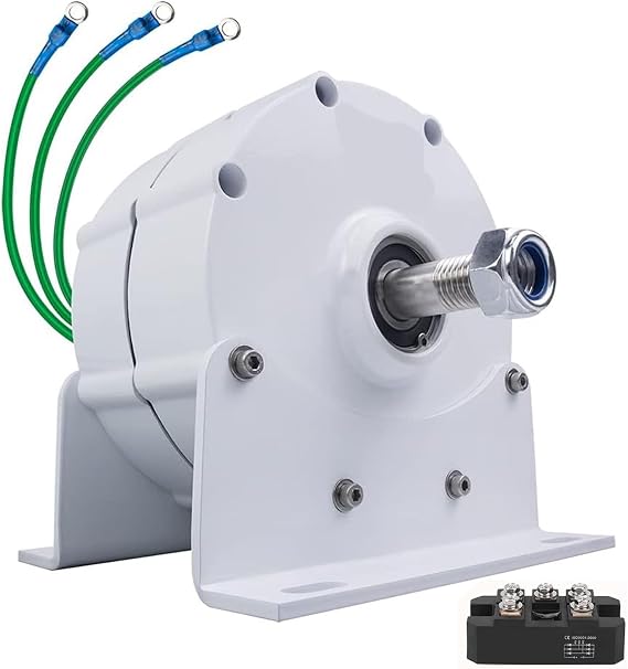 10000/12000W Low RPM Permanent Magnet Generator 12V 24V 48V 220V, Frees Energy Gearless Permanent Magnet Generator Motor DIY for Wind Turbine Water Turbine(12000w,12v)